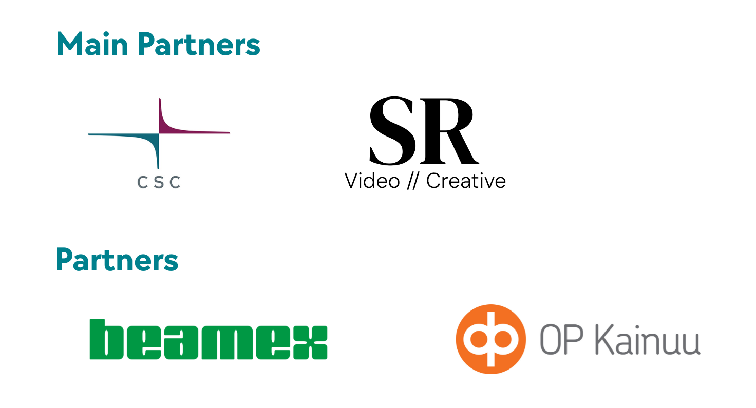 Main Partners' logos: CSC, SR Visual Partners' logos: Beamex, OP Kainuu