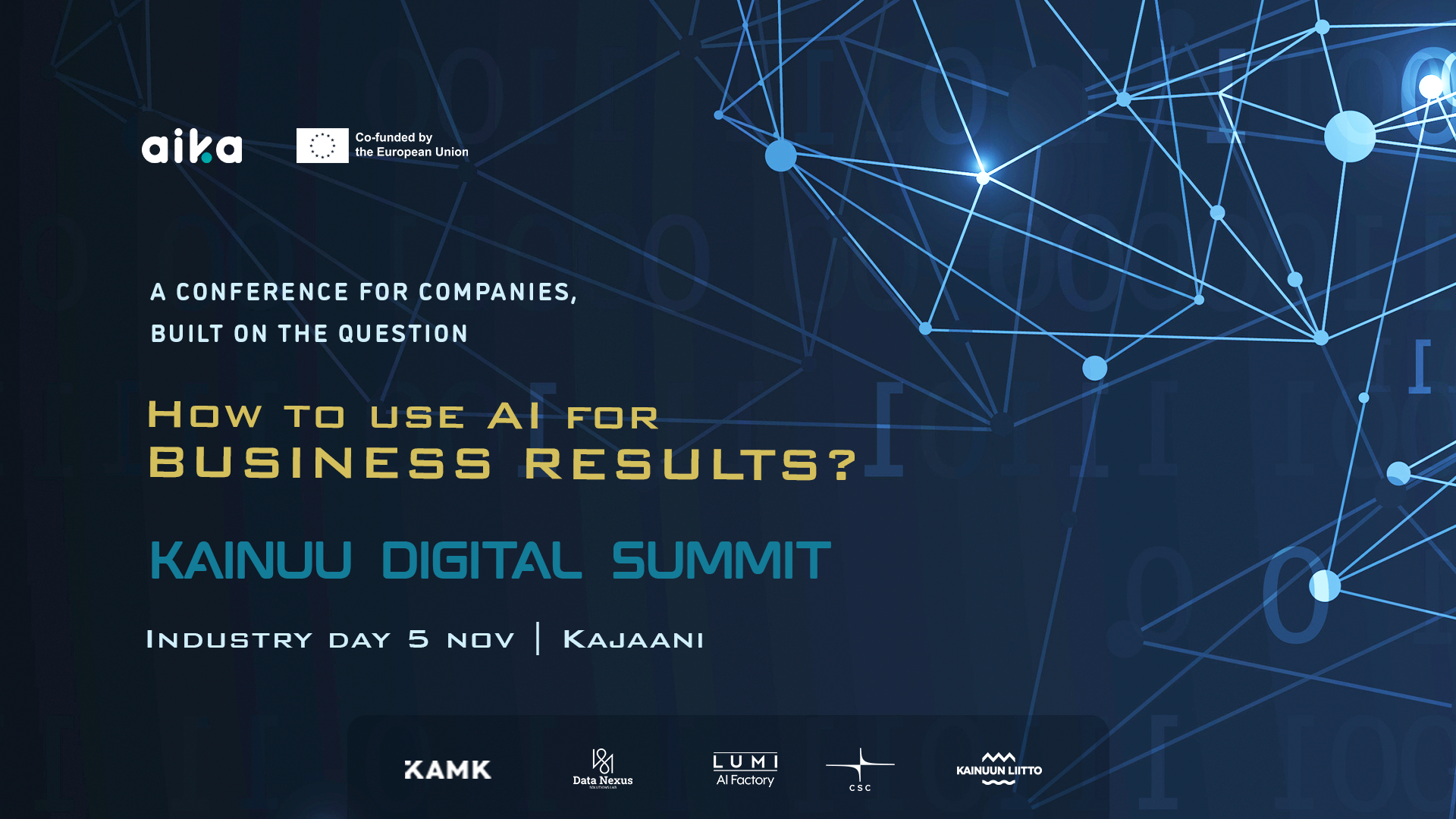 Kainuu Digital Summit -tapahtuman mainoskuva.